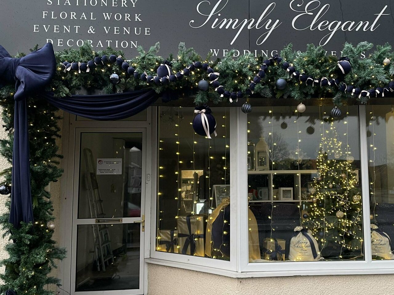 The original Simply Elegant shop, dressed for Christmas