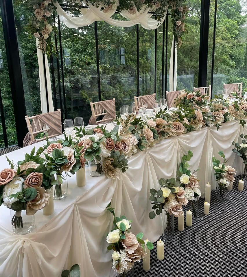 A finished wedding room styled by Simply Elegant Hire
